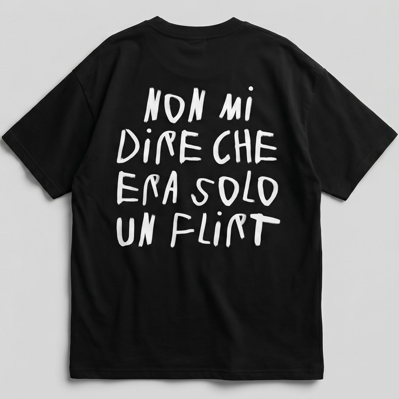 “FLIRT” OVERSIZE T-SHIRT -BLACK-