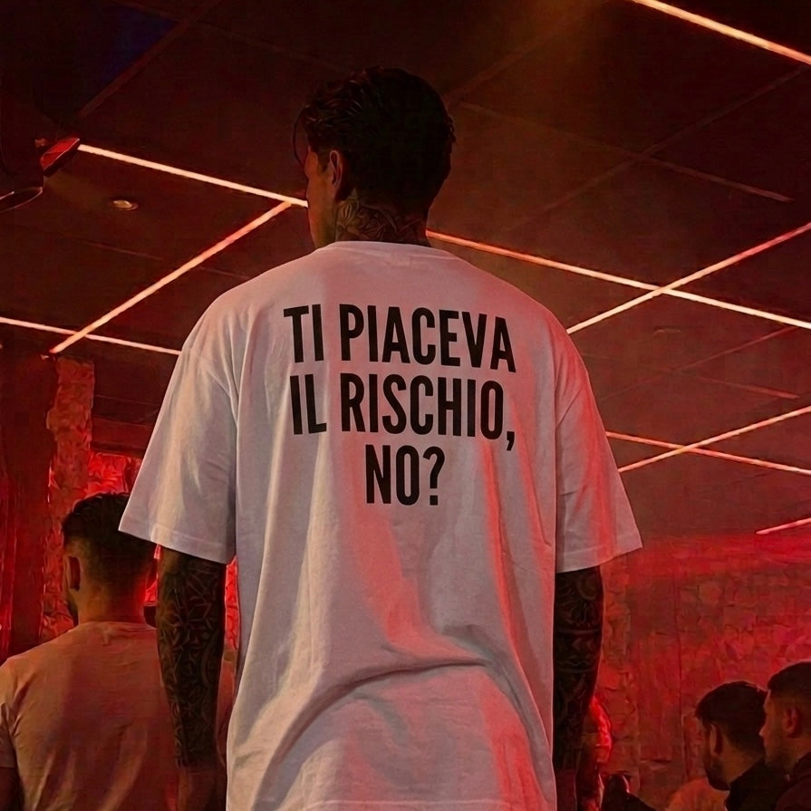 “RISK” OVERSIZE T-SHIRT -WHITE-