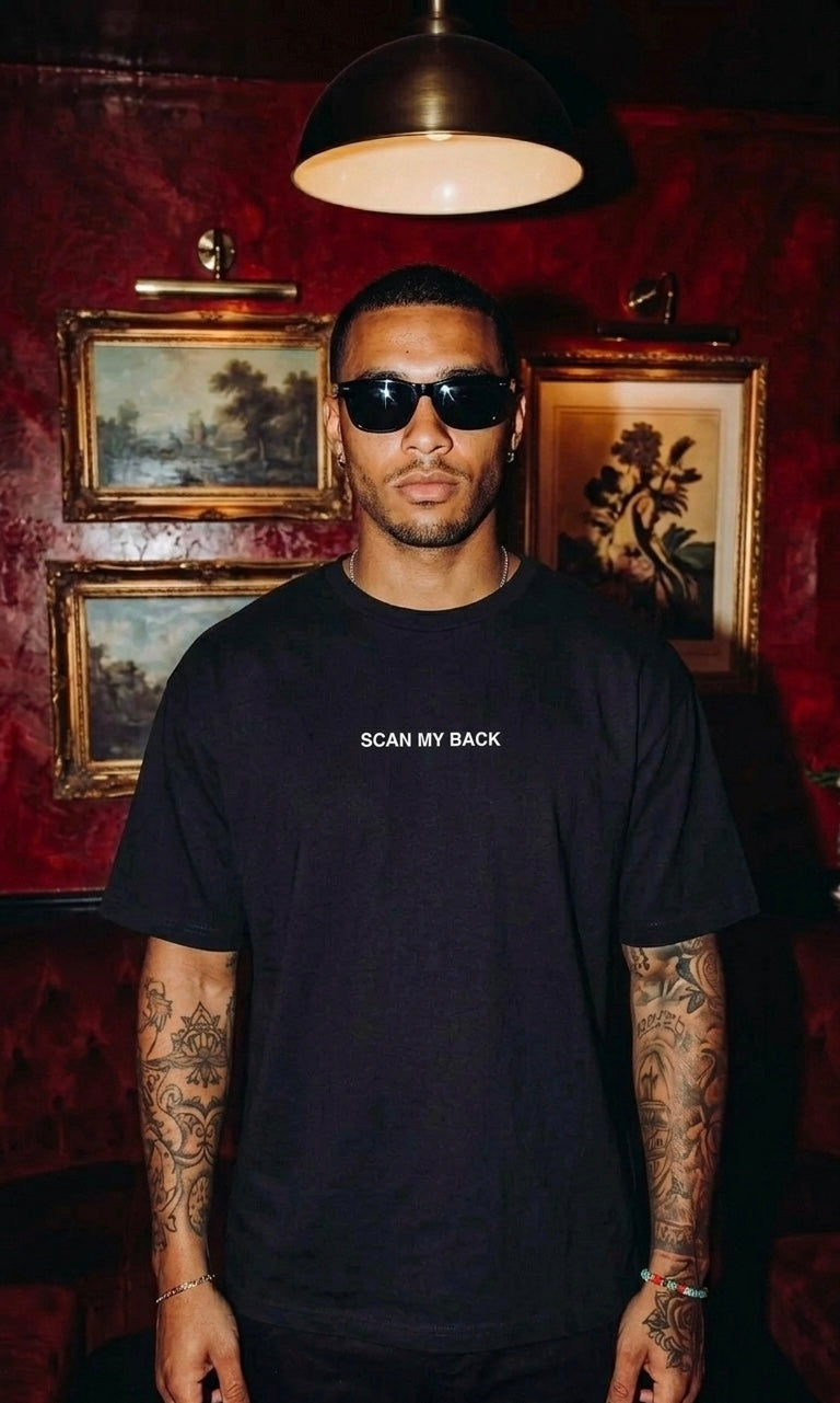 “SCAN” OVERSIZE T-SHIRT -BLACK-