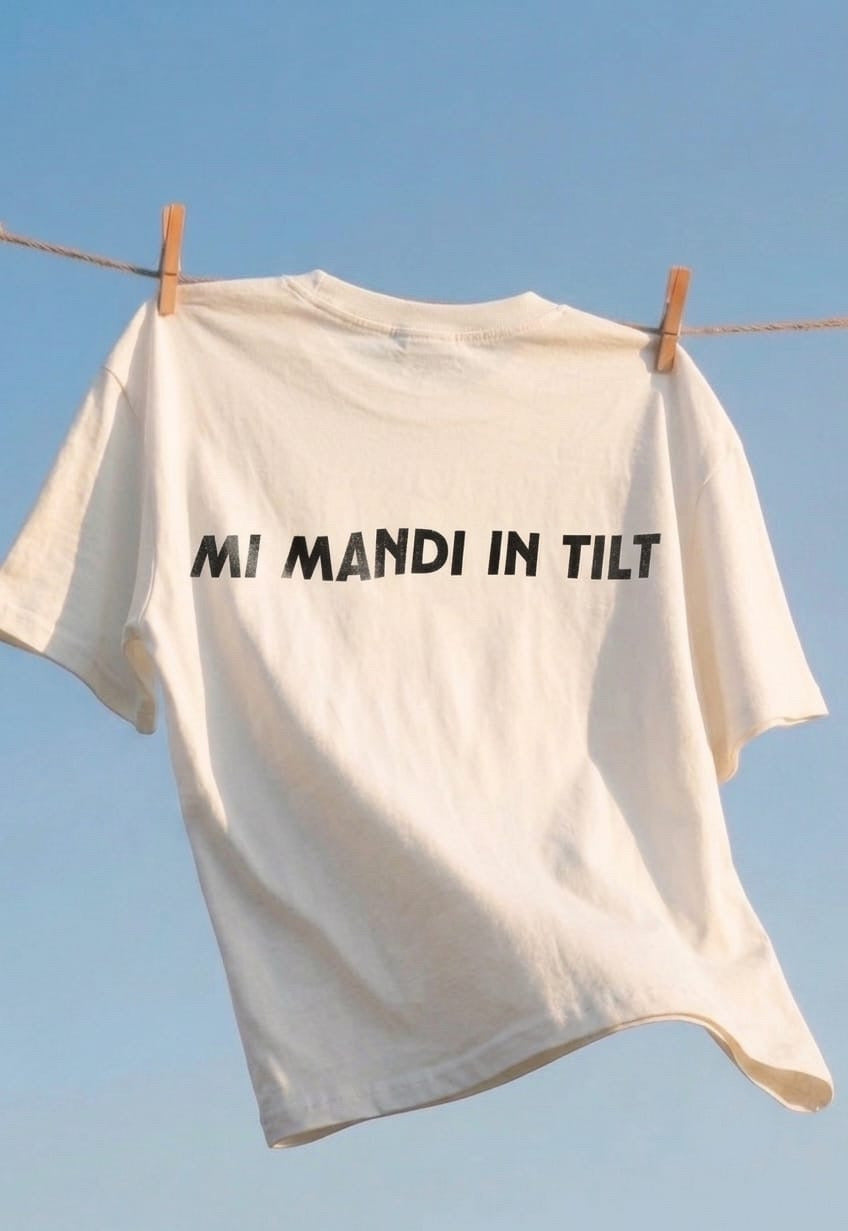 “TILT” OVERSIZE T-SHIRT -WHITE-