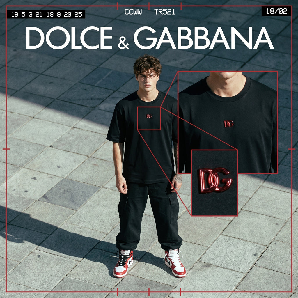 T-shirt Dolce & Gabbana con placca logo DG incrociato