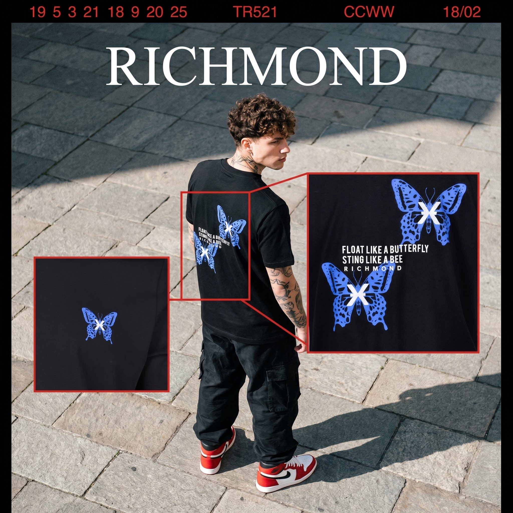 T-shirt John Richmond "Float Like a Butterfly"