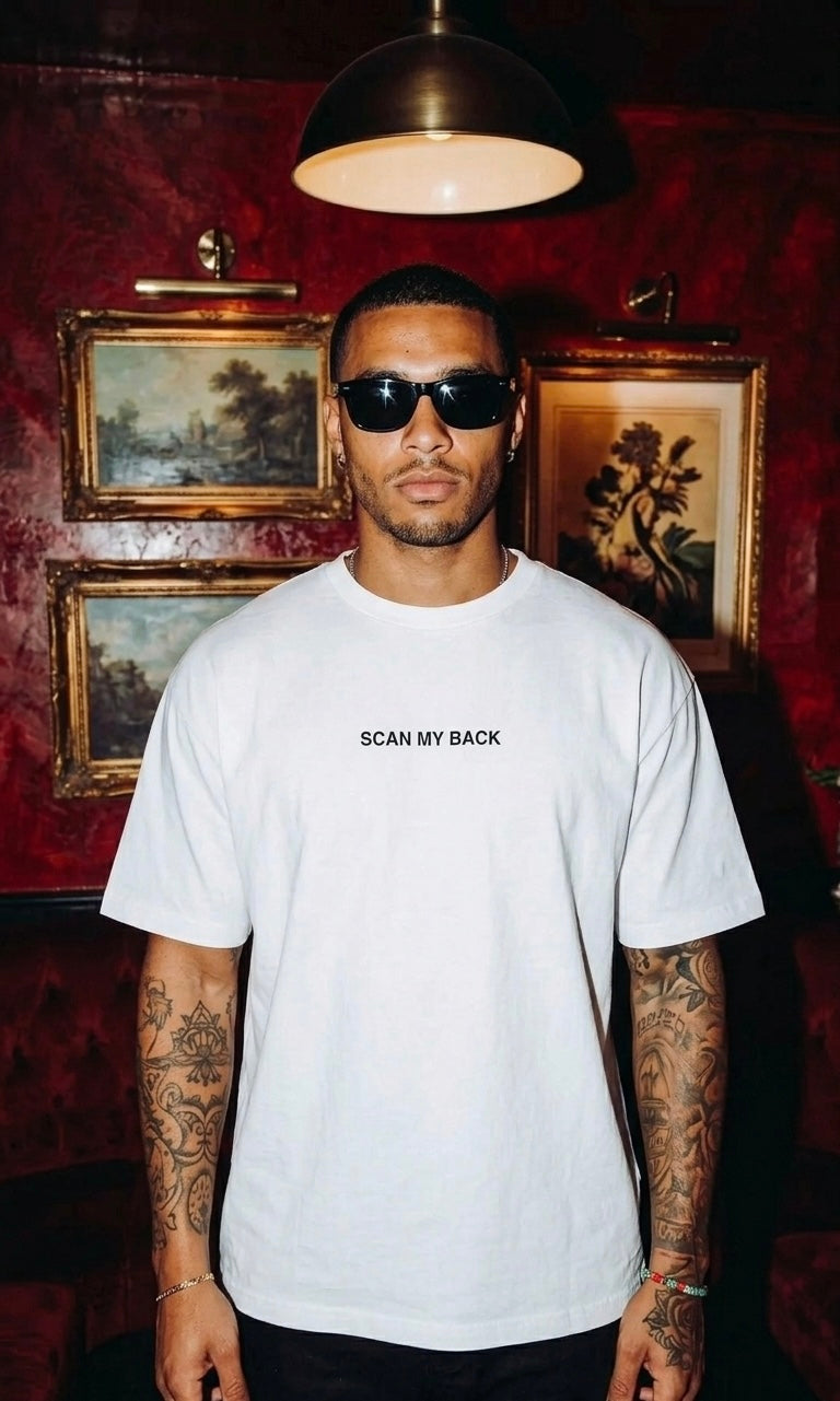 “SCAN” OVERSIZE T-SHIRT  -WHITE-